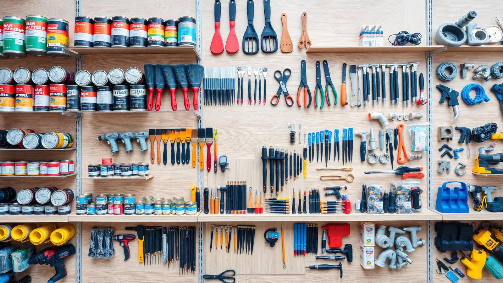 Categorías DIY: pintura, herramientas, ferretería, electricidad, fontanería y adhesivos