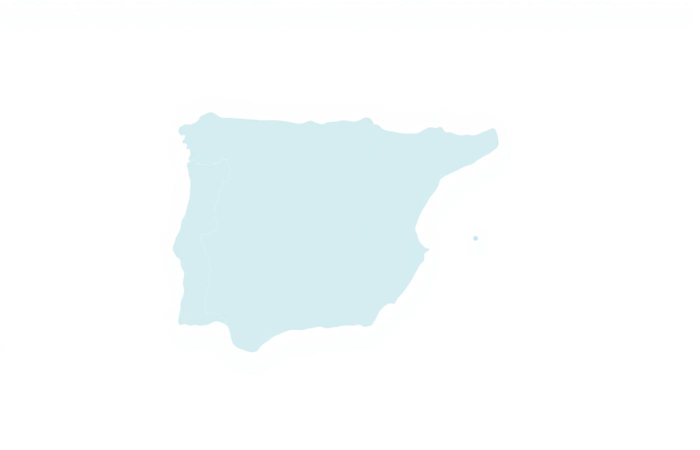 Mapa abstracto de zonas en España y Portugal